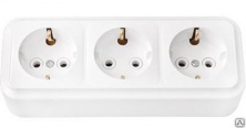 Розетка 3-я с заземлением Пралеска (Белый) Розетка 3-я с заземлением Пралеска (Белый)