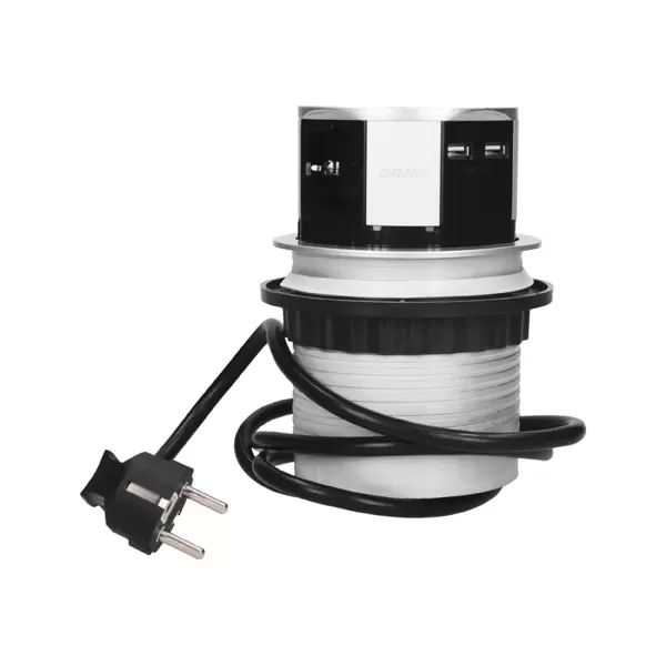 Timex Blok Rozetochnyj Vstraivaemyj Vydvizhnoj 4x2p E So Shtorkami 3600vt Usb 2 4a Kabel 1 5m Plastik Alyuminij Orno Mir Elektriki